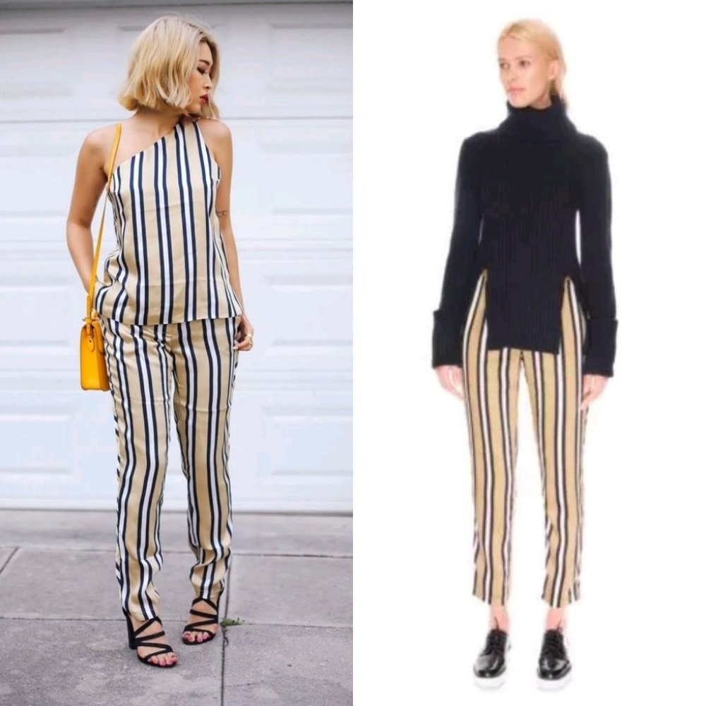 Finders Keepers "Either Way" high Waisted Stripe Trousers Pants